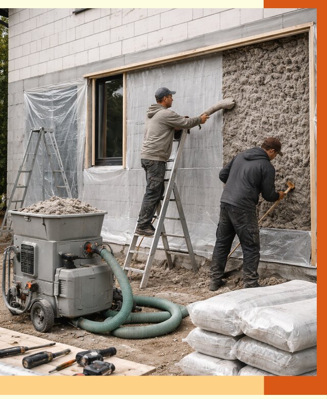 Утепление дома из газобетона эковатой в Тольятти от 4654 руб./м2 | ТепломастерТля