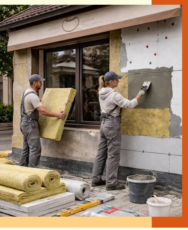 Утепление кафе в Тольятти от 4344 руб/м2 — комплексно под ключ | ТепломастерТля