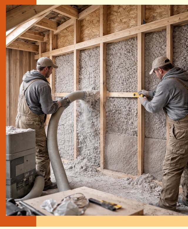 Утепление эковатой стен, потолков и перекрытий в Тольятти